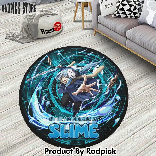 Rimuru tempest round rug custom that time i got reincarnated as a slime anime circle carpet  rp5959202